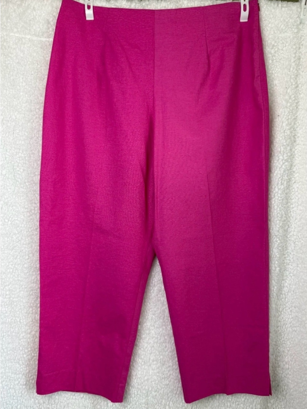 VTG Briggs Capri Pants Women's 16 Classic Fit Pink Linen Blend EUC